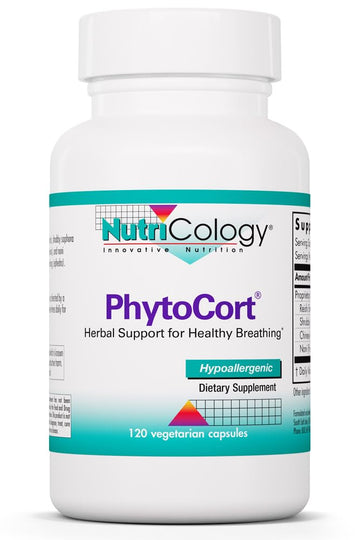 Nutricology PhytoCort Supplement - Respiratory Support, Lung Health, Lung Detox, Lung Cleanse, Healthy Breathing, Herbal Support, Reishi, Licorice, Noni, Vegetarian Capsules - 120 Count Nutricology uk supplements