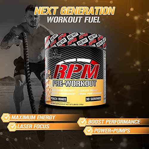 Pre Workout Powder for Energy and Focus - EVL RPM Energy Pre Workout Energy Drink Evlution uk supplements
