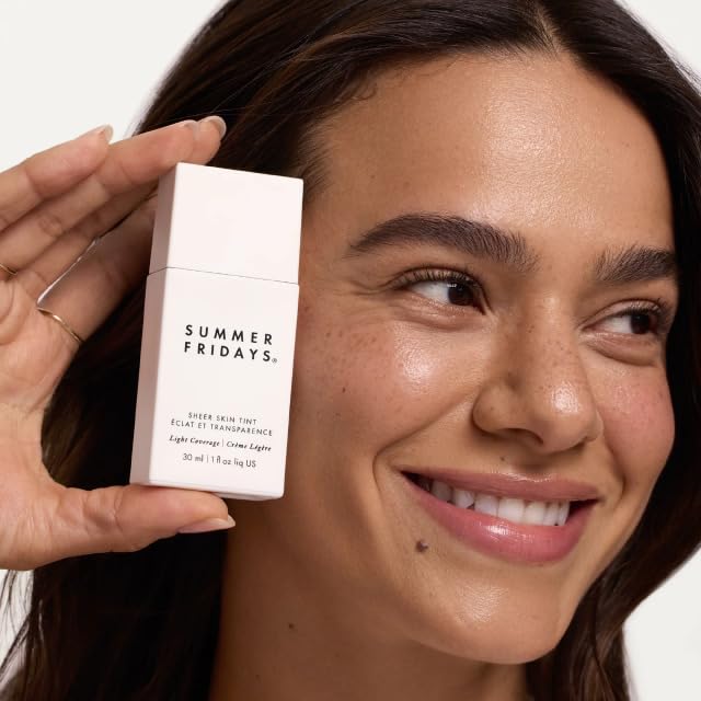 Summer Fridays Sheer Skin Tint - Skin Tint with Hyaluronic Acid - Helps Diminish Uneven Skin Tone - Sheer to Light Coverage - Shade 5 - Medium with Warm Neutral Undertones (1 Fl Oz) Summer Fridays uk supplements