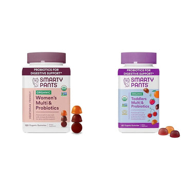 SmartyPants Organic Women's and Toddler Multivitamin Gummies with Probiotics, Omega 3, Vitamins D3, B12, C, A, K, Zinc and More SmartyPants uk supplements
