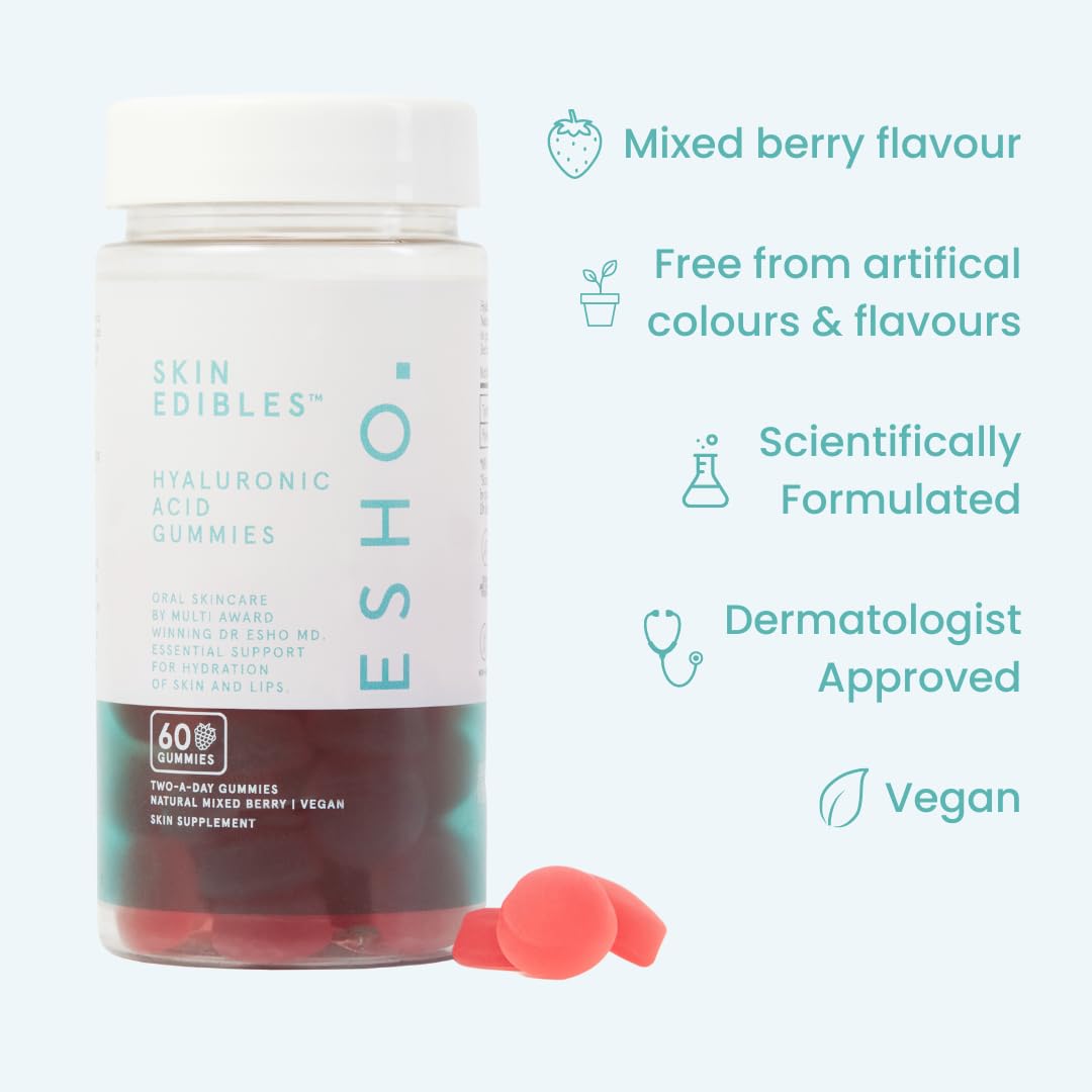 ESHO. Skin Edibles - Hyaluronic Acid-Infused Skin & Lip Care Gummies ESHO uk supplements