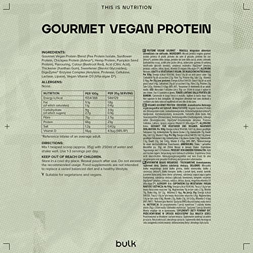 Bulk Gourmet Vegan Protein Powder, Strawberry, 700 g Bulk uk supplements