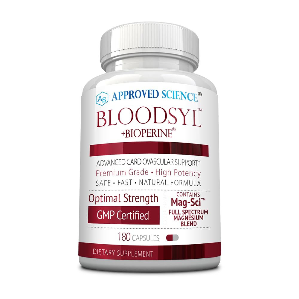 Approved Science Bloodsyl - Supports Blood Flow - Hawthorn Berry, Magnesium, BioPerine - Vegan - 180 Capsules - Pack of 1 Approved Science uk supplements