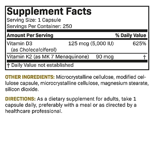 Futurebiotics Vitamin K2 (MK7) with D3 Supplement - Non-GMO Formula - 5000 IU Vitamin Futurebiotics uk supplements