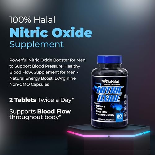 VitaHalal Nitric Oxide Supplement - Powerful Nitric Oxide Booster for Men to Support Blood VitaHalal uk supplements
