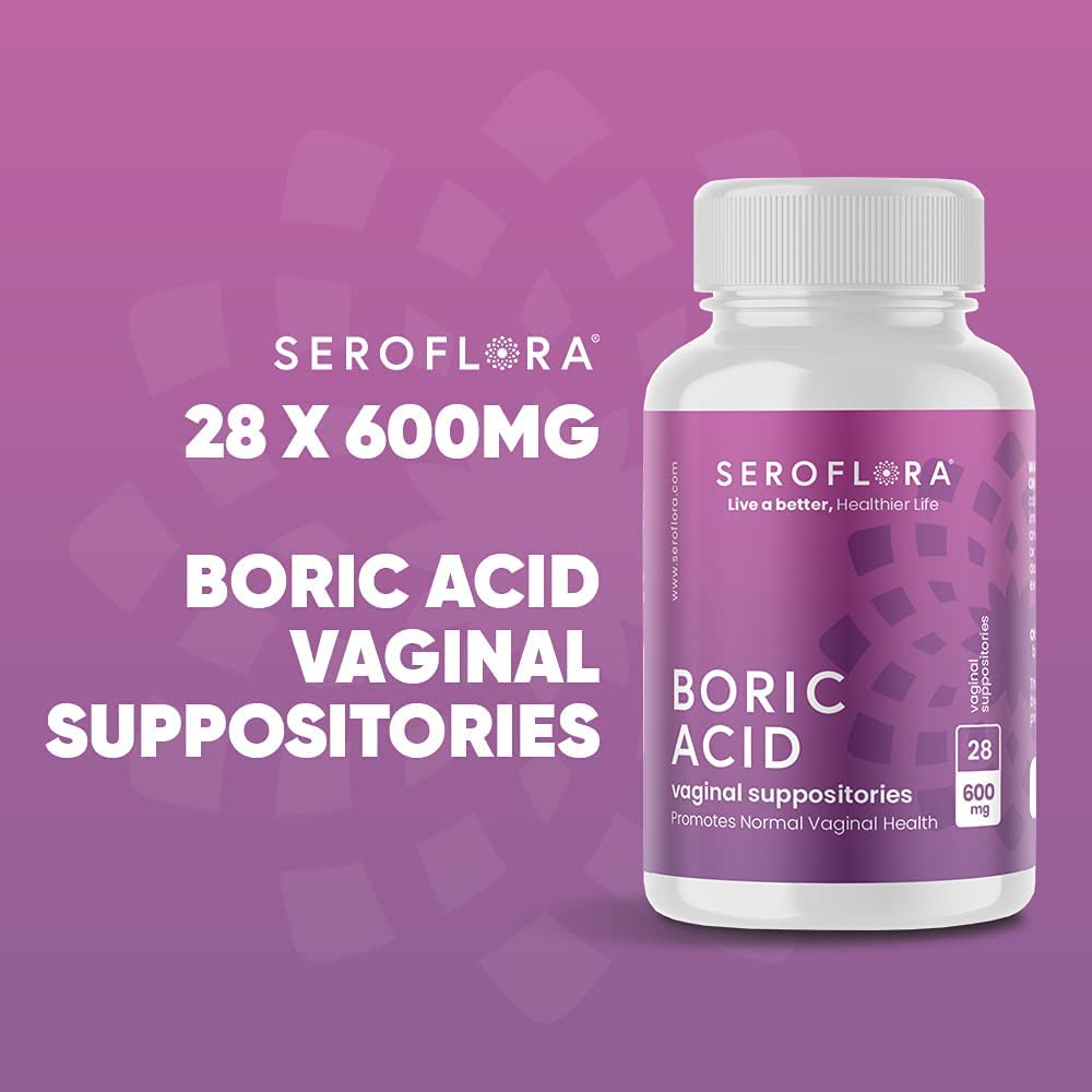 Seroflora Boric Acid Vaginal Suppositories 600 mg 28 Capsules - Boric Acid Pills for Women Seroflora uk supplements
