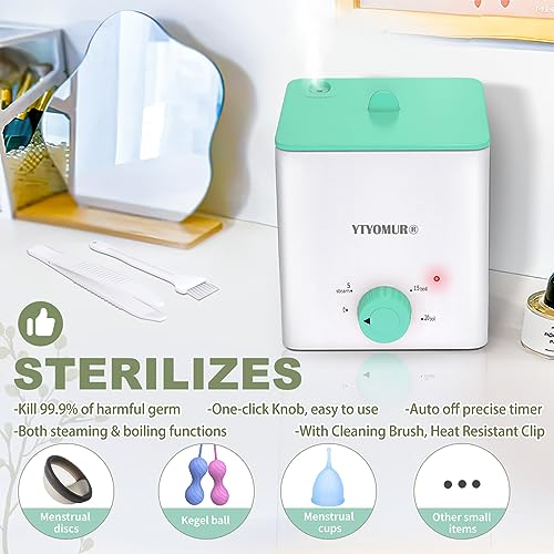 YTYOMUR Menstrual Cup Steamer Sterilizer with 2 Reusable Period Cups, Menstrual Cups Cleaner YTYOMUR uk supplements
