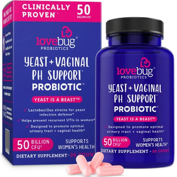 Lovebug Yeast + Vaginal pH Support | Clinically Studied Ingredients for Yeast & UTIs lovebug PROBIOTICS uk supplements