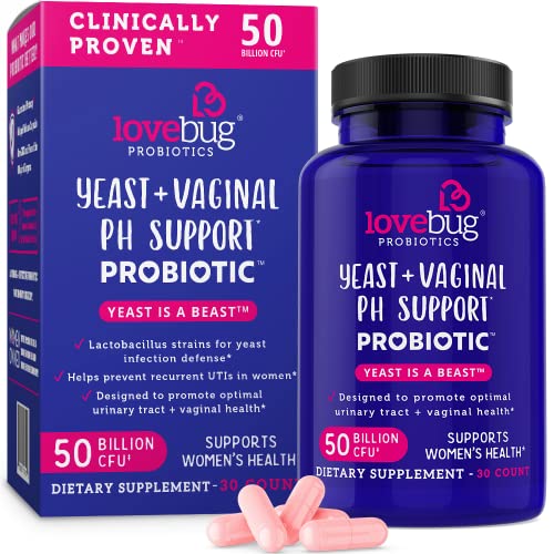 Lovebug Yeast + Vaginal pH Support | Clinically Studied Ingredients for Yeast & UTIs lovebug PROBIOTICS uk supplements