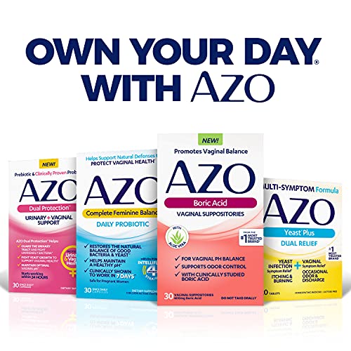 AZO Boric Acid Vaginal Suppositories, Helps Support Odor Control and Balance Vaginal PH AZO uk supplements