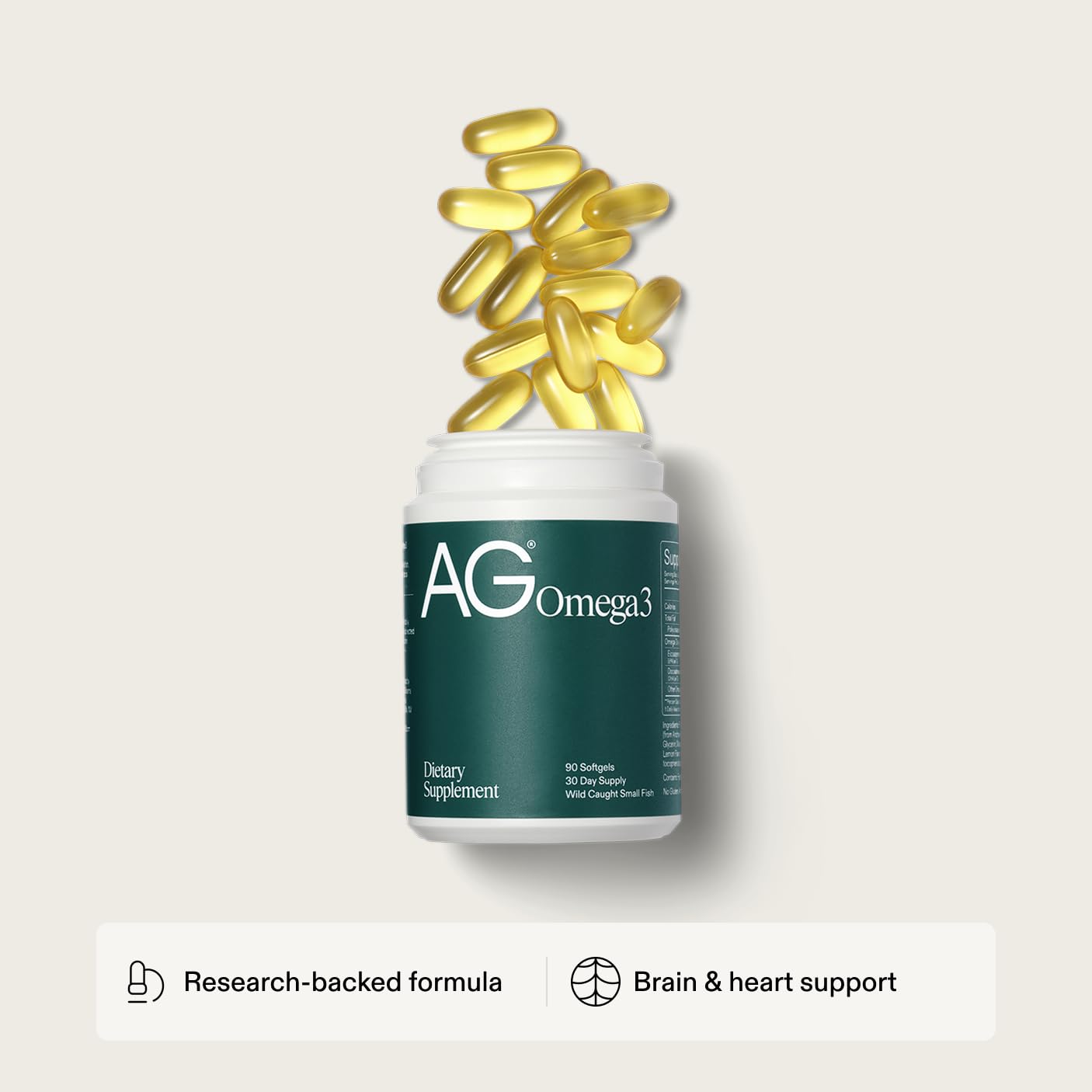 AG1 Omega 3 Fish Oil Softgels – 2000mg EPA & DHA from Wild-Caught Fish, Supports Heart, Brain & Joint Health | 90 Capsules | Athletic Greens Supplement AG1 uk supplements