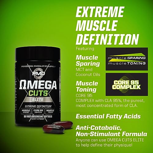 PMD Sports Omega Cuts Elite Fat Loss-Muscle Defining Formula - Omega Fatty Acids PMD uk supplements