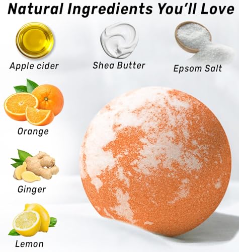 Natural Detox Fizzing Bubble Bath Bombs Apple Cider Ginger & Lemon Essential Oils Cleanse New Miuz uk supplements