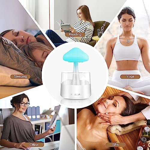 Mushroom Humidifier with Essential Oils, Night Light with 7 Changing Colors, Desk Cloud Lights Mriykio uk supplements