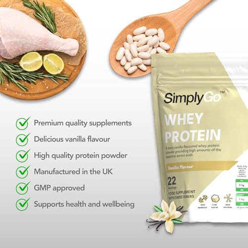SimplyGo Whey Protein Powder | 900g | Simply Add 30g to Water, Juice or Shakes Simply Supplements uk supplements