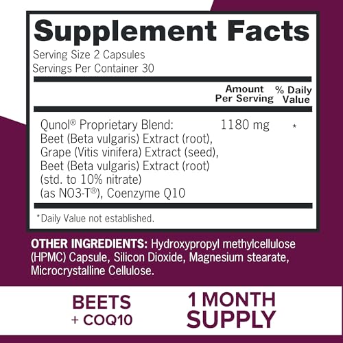 Qunol Beets Capsules for Blood Pressure Support, 3 in 1 Beets + CoQ10 + Grape Seed Qunol uk supplements