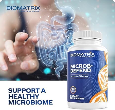 BioMatrix Biofilm Disruptor, GI Repair Digestive Supplement for Men and Women, Oil of Thyme, Oregano & Clove, Gut Microbiome & Intestinal Health Support | Microb-Defend (90 Softgels) BioMatrix uk supplements