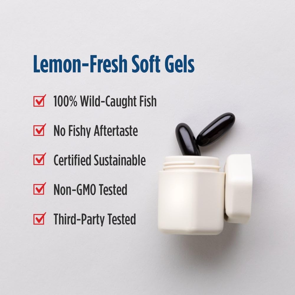 Nordic Naturals Ultimate Omega + CoQ10, Lemon - 120 Soft Gels - 1280 mg Omega-3 + 100 mg CoQ10 - Heart Health, Cellular Energy, Antioxidant Support - Non-GMO - 60 Servings Nordic Naturals uk supplements