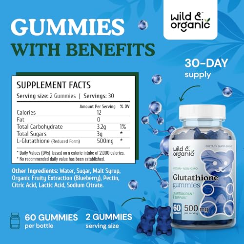 Wild & Organic Glutathione Gummies - Reduced Glutathione for Liver Cleanse & Antioxidants Wild & Organic uk supplements
