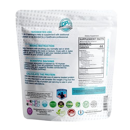 Genepro Unflavored Protein Powder - New Formula - Lactose-Free, Gluten-Free Genepro Gen. 3 The Protein Solution uk supplements
