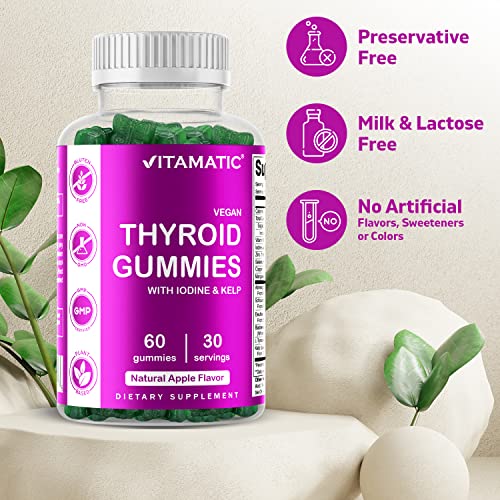 Vitamatic 2 Pack Vegan Thyroid Support Gummies with Iodine & Kelp - 60 Count Vitamatic uk supplements