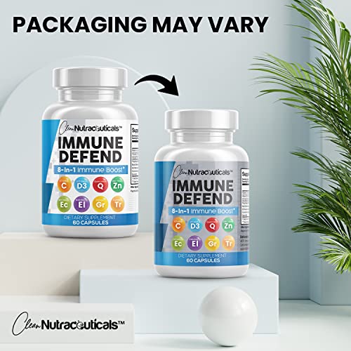 Immune Defense Support Supplement 8 in 1 w/Zinc 50mg Quercetin, VIT C Clean Nutraceuticals uk supplements