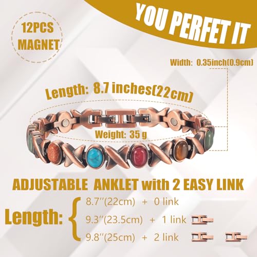 MagVIVACE Copper Anklet for Women for Arthritis and Joint, Magnetic Therapy Ankle Bracelet, Jewelry Gift MagVIVACE uk supplements