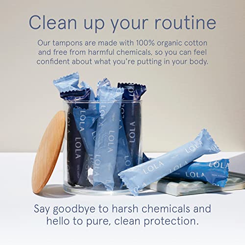 LOLA Organic Cotton Tampons, 60 Count - Super Plus Tampons, Period Feminine Hygiene Products LOLA uk supplements
