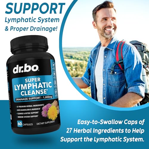 Lymphatic Support Herbal Supplement with Echinacea & Ginger - For Lymph Drainage & Detox DR. BO uk supplements