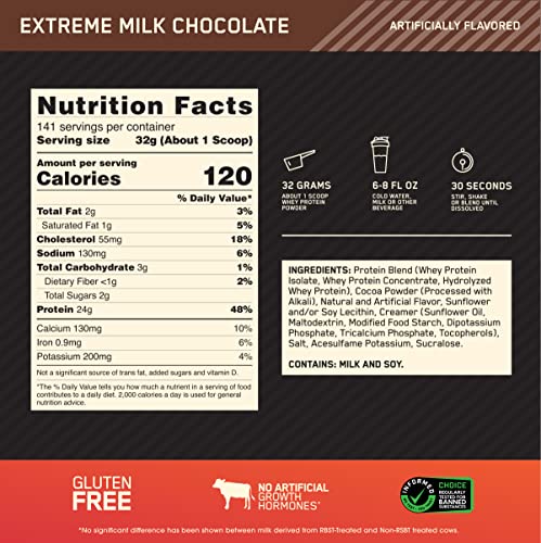 Optimum Nutrition Gold Standard 100% Whey Protein Powder, Extreme Milk Chocolate Optimum Nutrition uk supplements