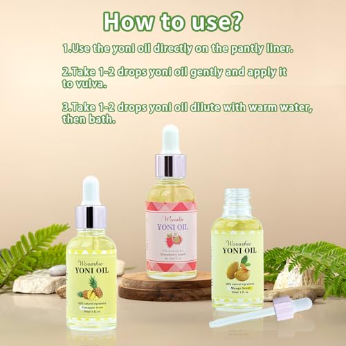 3 Packs Yoni Oil for Women, 100% Natural Feminine Oil Intimate Deodorant for Women, Eliminates Odor Wovarkie uk supplements