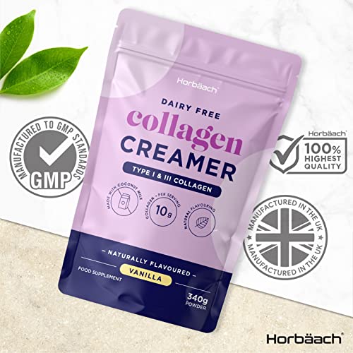 Collagen Creamer for Coffee | Vanilla Flavour | Type 1 & 3 Collagen Peptides Horbäach uk supplements