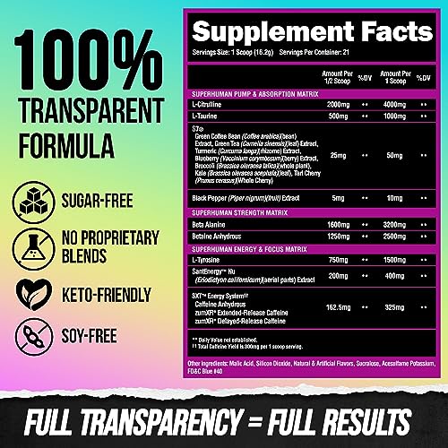 ALPHA LION Superhuman Pre Workout Powder, Beta Alanine, L-Taurine & Tri-Source ALPHA LION uk supplements
