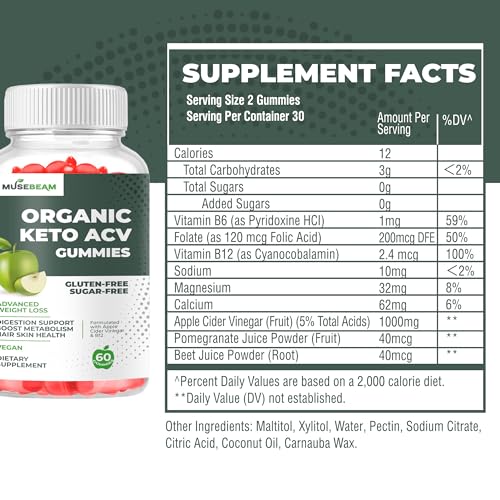 Organic Keto ACV Gummies Advanced Weight Loss - Gluten & Sugar Free Belly Fat Burner MuseBeam uk supplements