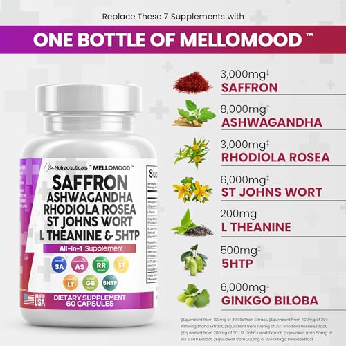 Clean Saffron Supplements with Ashwagandha 8000mg - Mood Support with L-Theanine Clean Nutraceuticals uk supplements