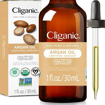 Cliganic Organic Argan Oil for Hair, Face & Skin (1oz) - 100% Pure, Cold Pressed Cliganic uk supplements