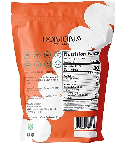 Pomona Wellness Organic Beetroot Powder, Superfood, Raw, Vegan & Non-GMO Pomona Wellness uk supplements