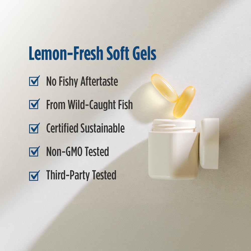 Nordic Naturals ProOmega, Lemon Flavor - 210 Soft Gels - 1000 mg Omega-3 - High-Potency Fish Oil with EPA & DHA - Promotes Brain, Eye, Heart, & Immune Health - Non-GMO - 105 Servings Nordic Naturals uk supplements