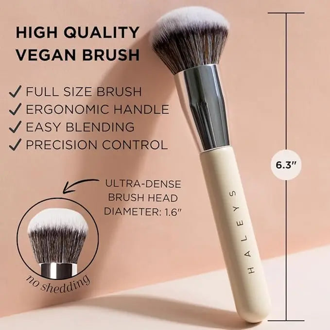 Haleys Beauty Kabuki Foundation Brush For Applying Powder, Foundation, Bronzer, Blush, and Mineral Make up, Soft Bristles, Seamless Blending, Makeup Brushes Essential, Vegan & Cruelty Free HALEYS uk supplements