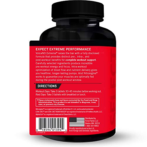 Force Factor Volcano Extreme Pre Workout Nitric Oxide Booster Supplement for Men Force Factor uk supplements
