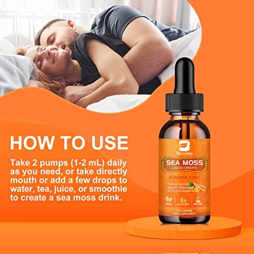 B BEWORTHS Sea Moss Liquid Drops - Organic Irish Sea Moss Raw Gel with Burdock Root B BEWORTHS uk supplements