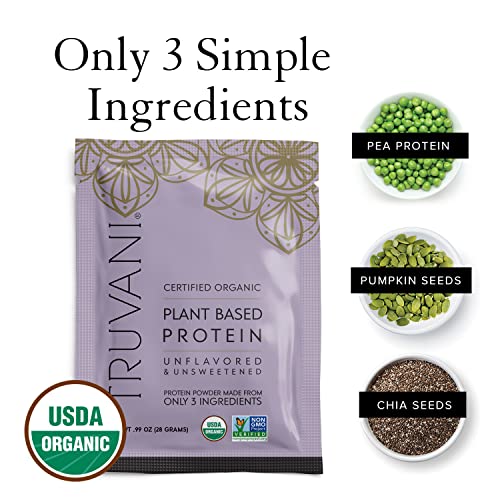 Truvani Organic Vegan Protein Powder Unflavored - 20g of Plant Based Protein, Organic Truvani uk supplements