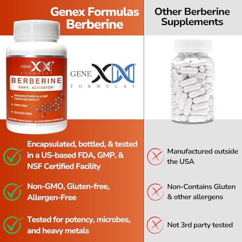 GENEX Berberine HCl 500mg (90 Capsules) | Powerful AMPK Activator, Supports Heart Genex Formulas uk supplements