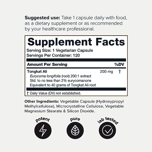 Tongkat Ali 40,000MG 200:1 Longjack for Men Extra Strength Ultra Concentrated Tongkat Toniiq uk supplements