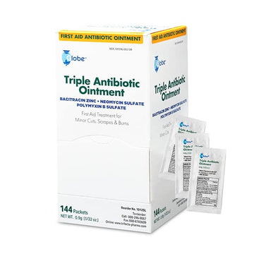 Globe (144 Packets) Triple Antibiotic Ointment 0.9g, Single Packet, First Aid Ointment Globe uk supplements