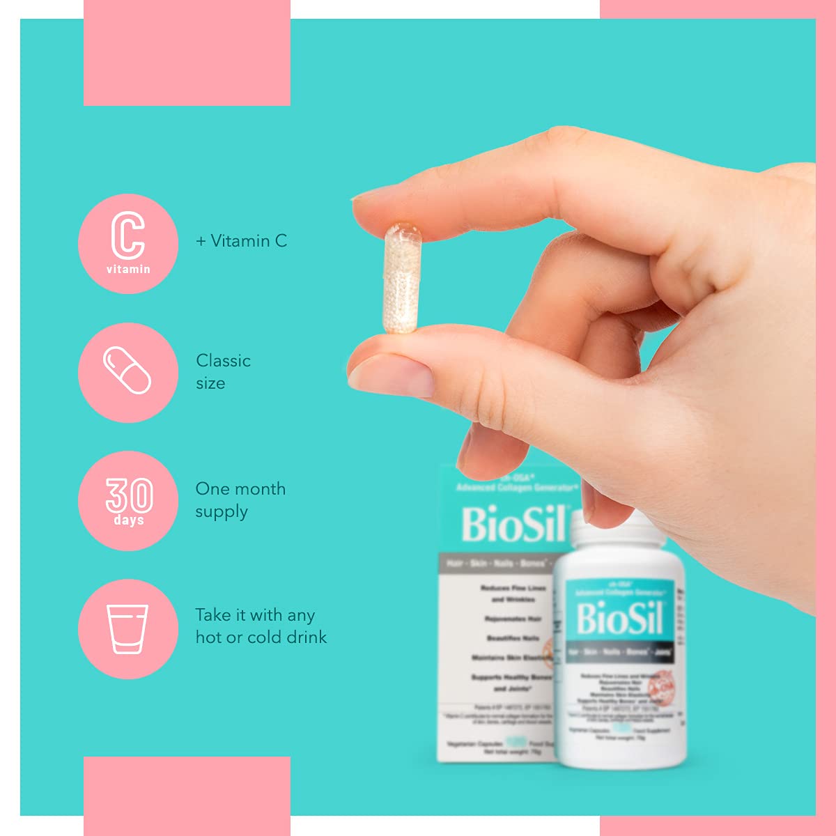 Advanced Collagen Generator with Vitamin C, BIOSIL Supplement for Women - Supports Healthy Hair BioSil uk supplements