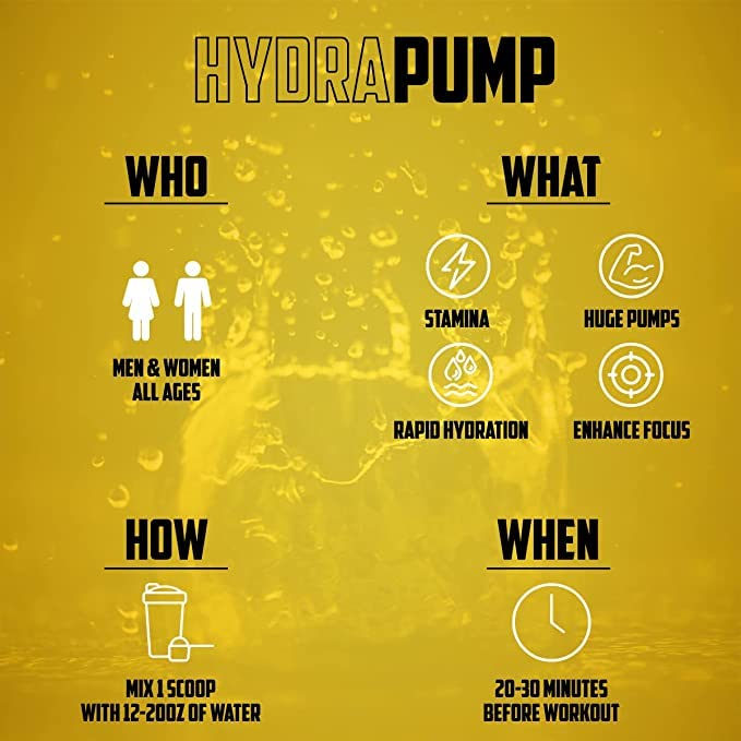 HydraPump | #1 New Stim Free Pre Workout Powder w/ Nitric Oxide Booster, Electrolytes EPN Supplements uk supplements