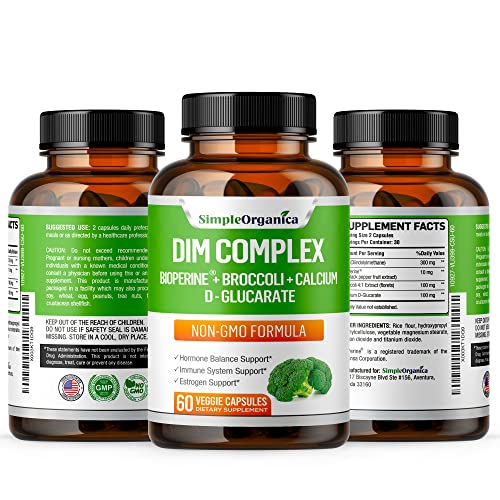 Simple Organica DIM Supplement for Women and Men 300mg with BioPerine, Broccoli Simple Organica uk supplements