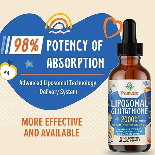 2000MG Liposomal Glutathione Liquid, 98% Absorption, Glutathione Liquid Supplement Prunucis uk supplements
